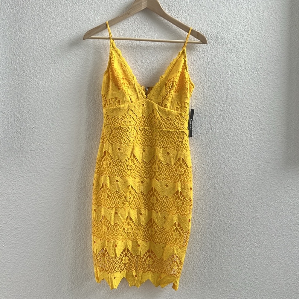 Lulus Yellow Eyelet Dress